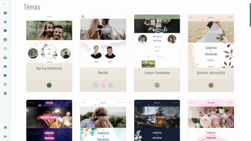 Kāzu mājaslapas tēmu izvēle